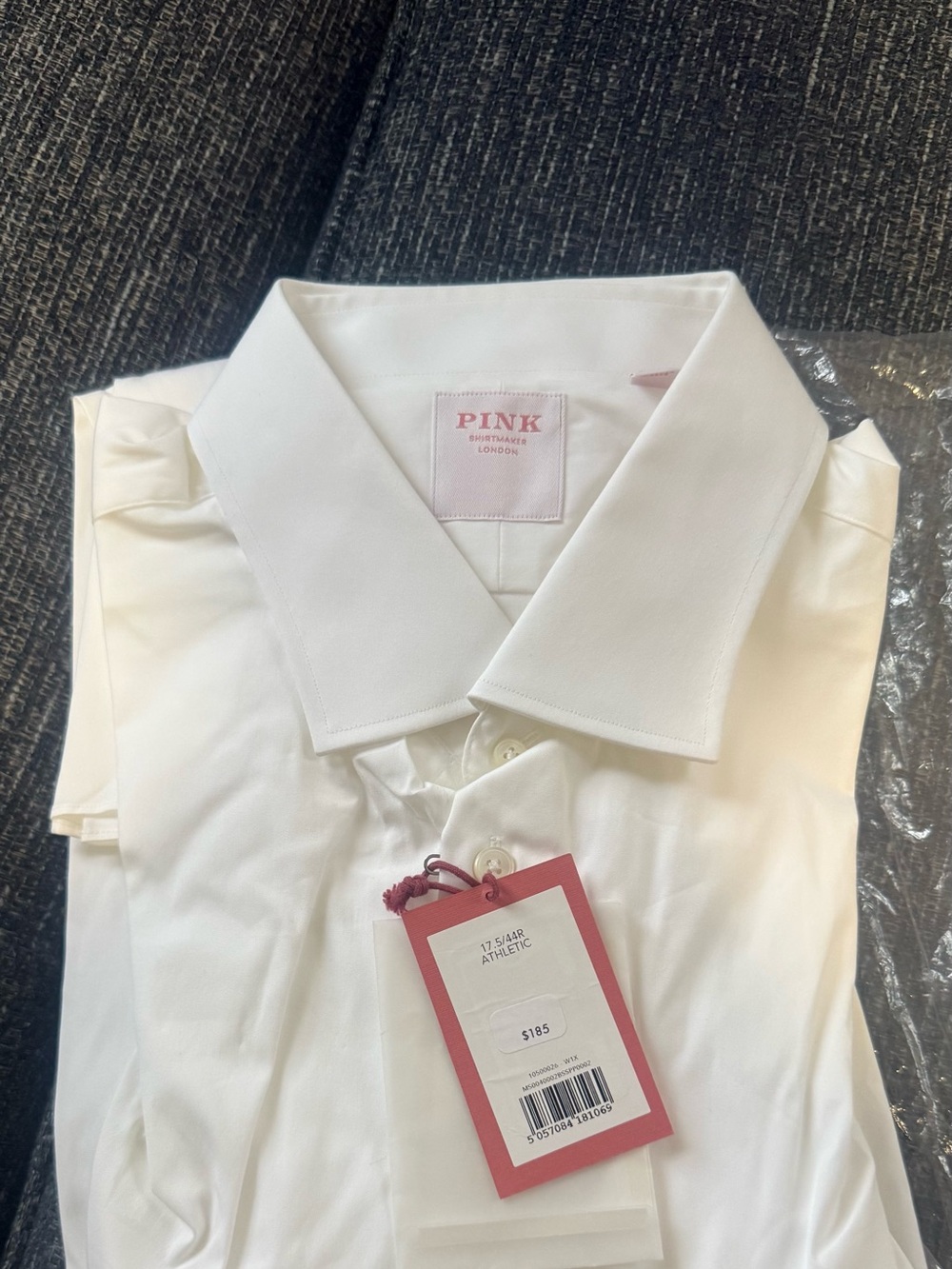 Thomas Pink White Dress Shirt with Pink Brand Tag